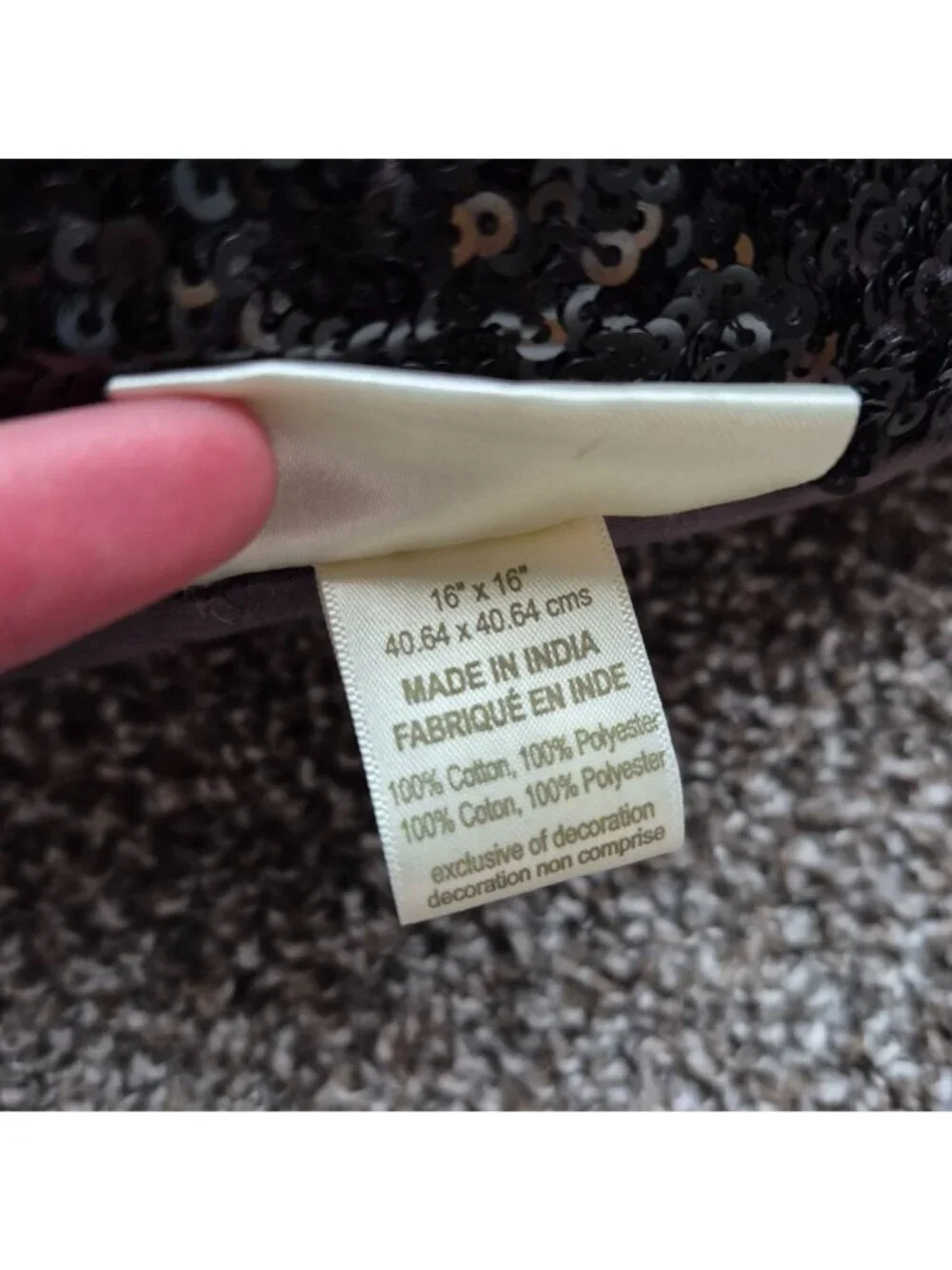 Emily & Meritt Pottery Barn Teen Black Sequin Cat Pillow 16